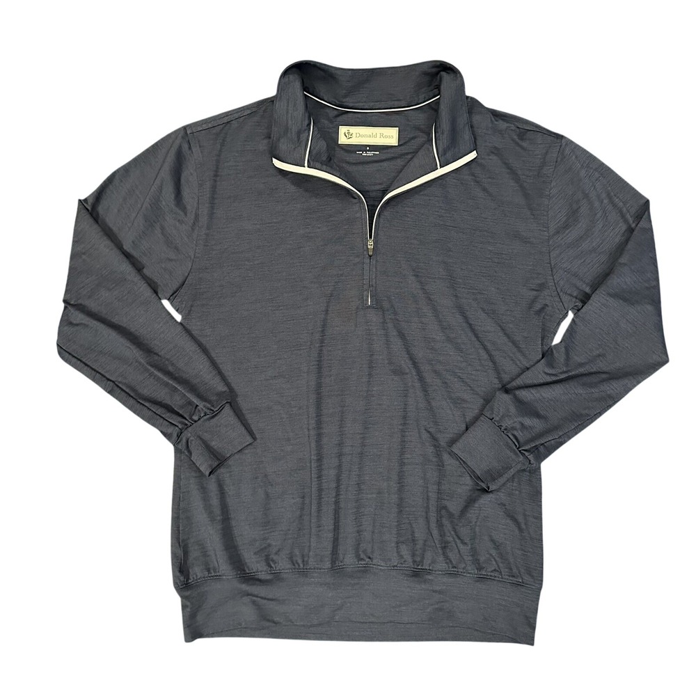 Donald Ross Quarter Zip Pullover Mens Small Gray Space Dye Golf Performance Top